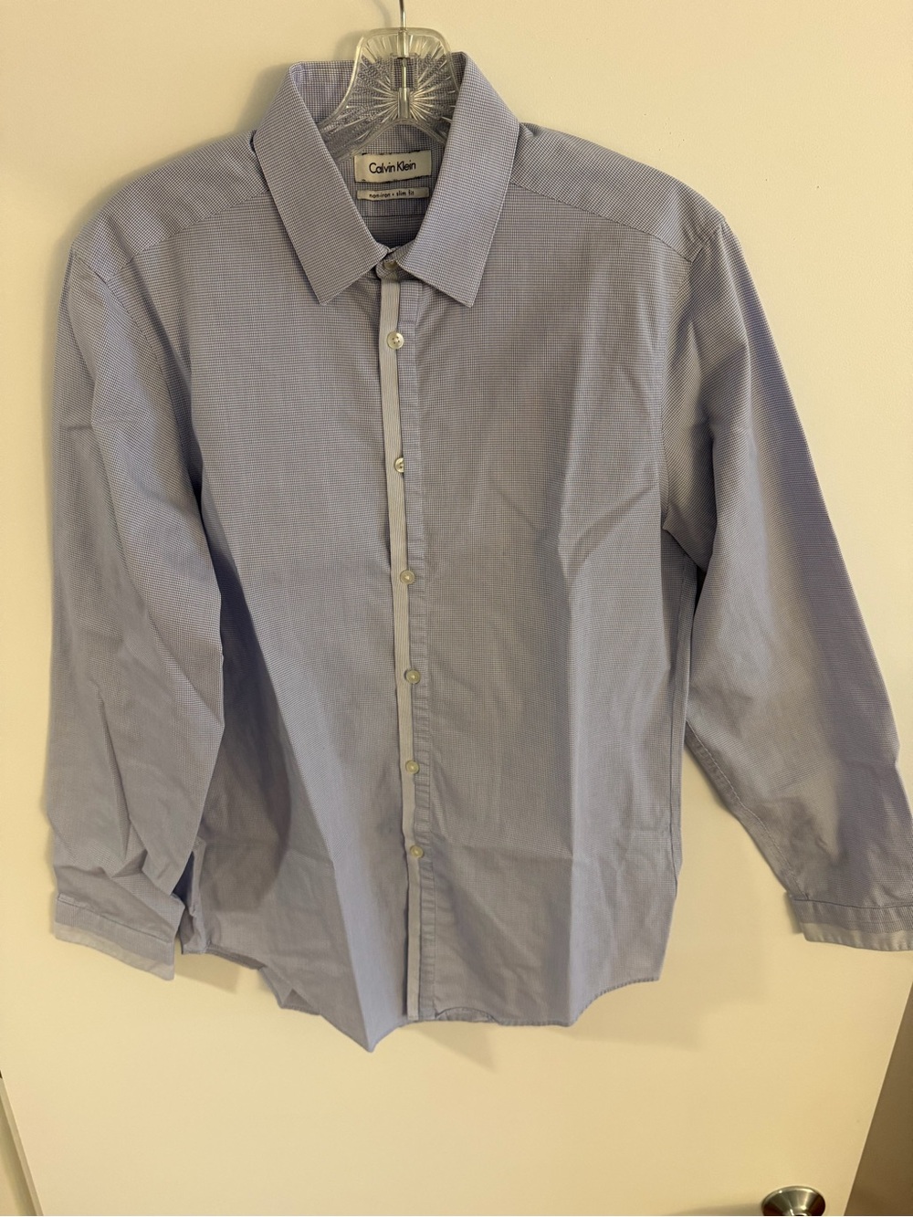 Calvin Klein Light Blue Micro-Check Dress Shirt